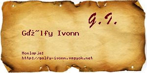 Gálfy Ivonn névjegykártya